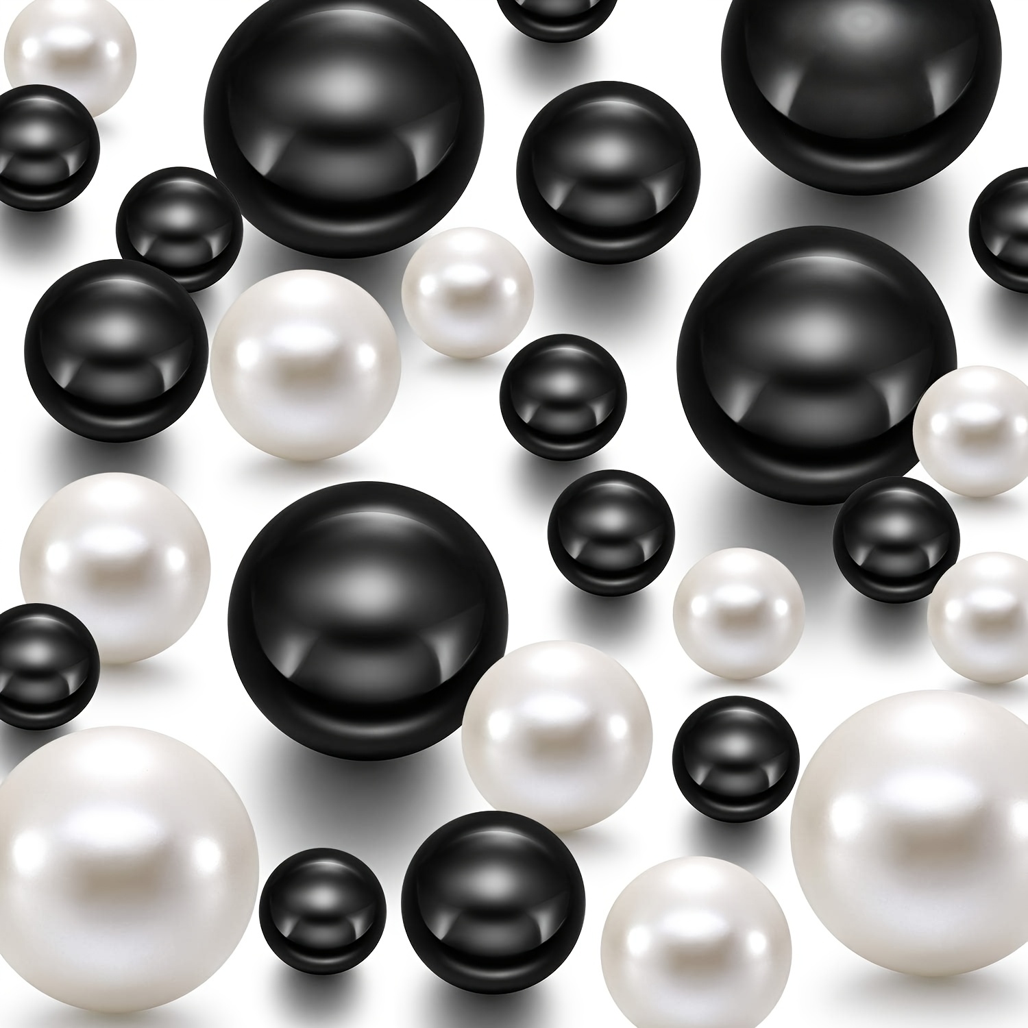 Image of 1060pcs Vase Fillers, Pearls Bead For Centerpieces Vases, No Hole Beads, Fake Pearls For Halloween Wedding Birthday Anniversary Theme Party Table Centerpieces Decor