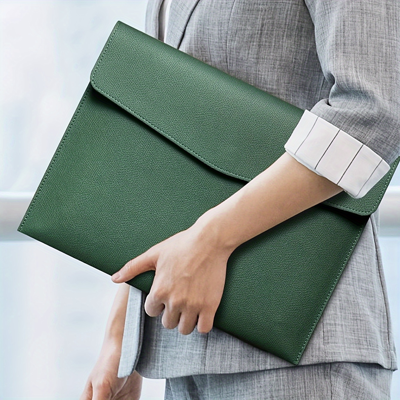 

Large Capacity Pu Leather File Organizer - Business Document Storage Bag For Office Supplies