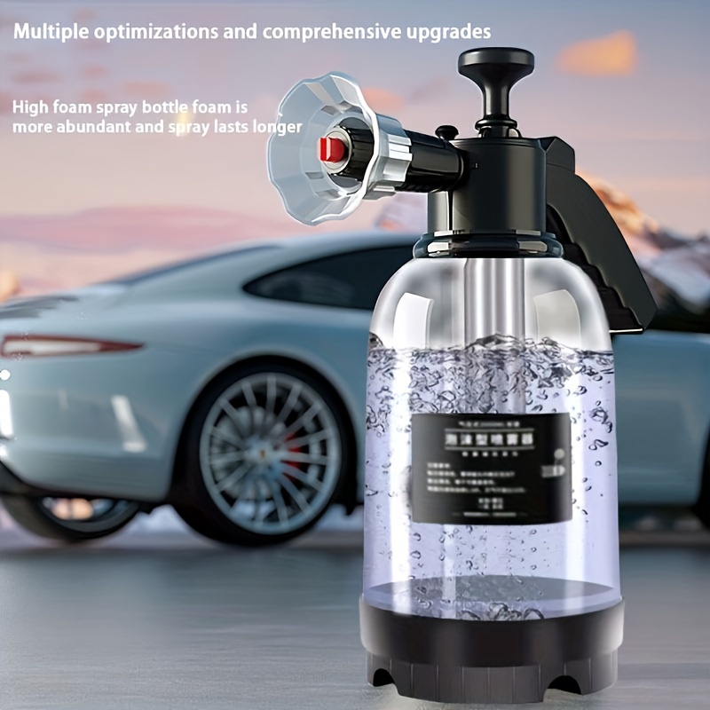 Rociador portátil de botella de espuma 2L Bomba de mano de coche  Pulverizador de espuma de presión para detalles automotrices (blanco)