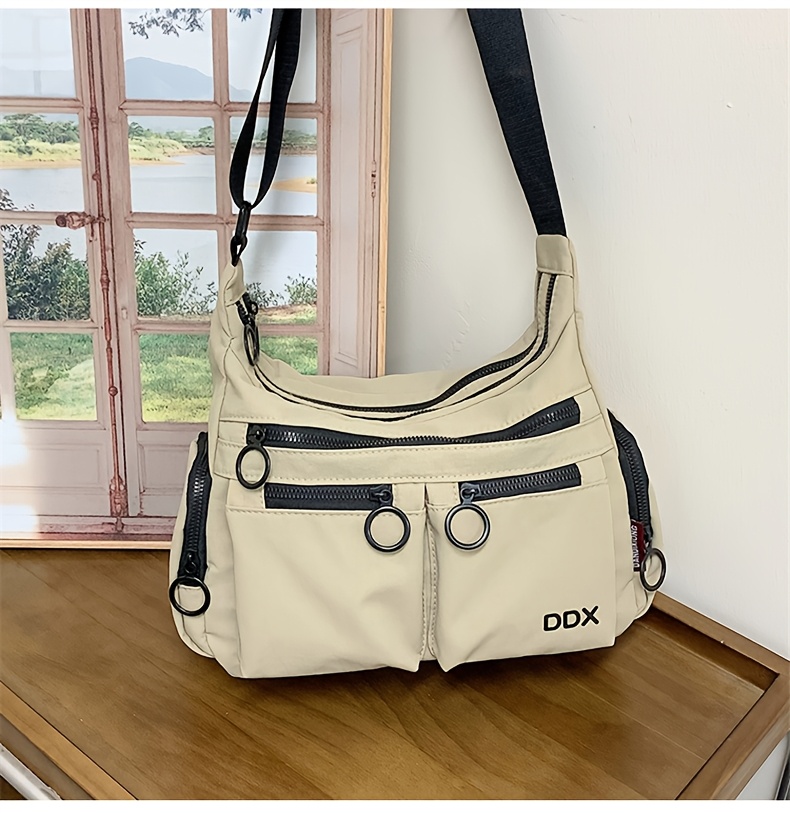 large capacity multi pocket crossbody organizer bag   nylon belt bag with adjustable strap zipper closure colors suitable for daily   work casual use Product details 2