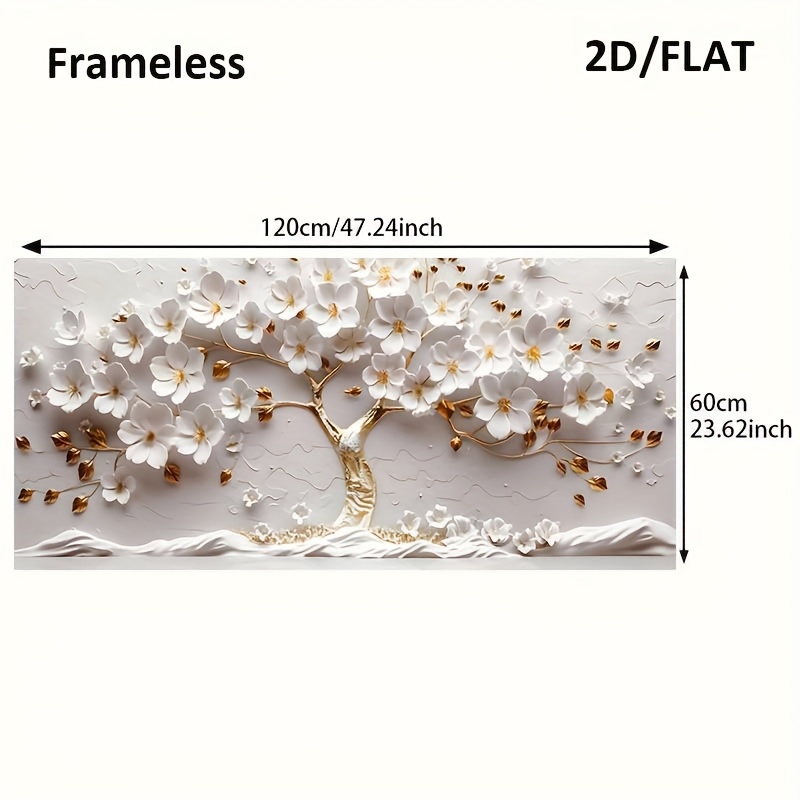 Image of 2d Flat, 2d/flat1pcs 23.62inch*47.24in/60cm*120cm Frameless Modern Tree Of Life Canvas Poster For Bedroom And Living Room Decoration Cuadros No Frame
