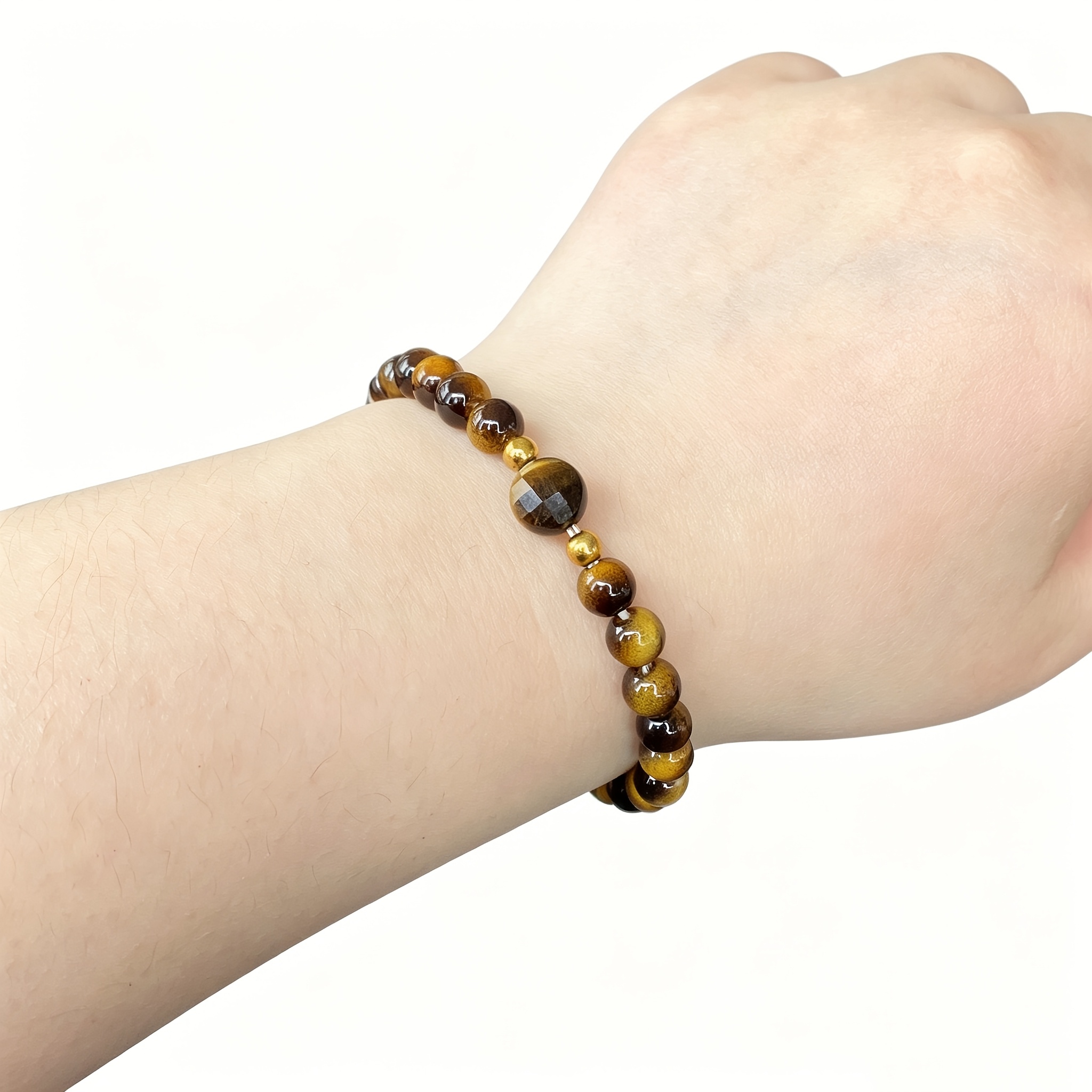 Natural Tiger Eye Stone Bracelet, Wealth Attraction