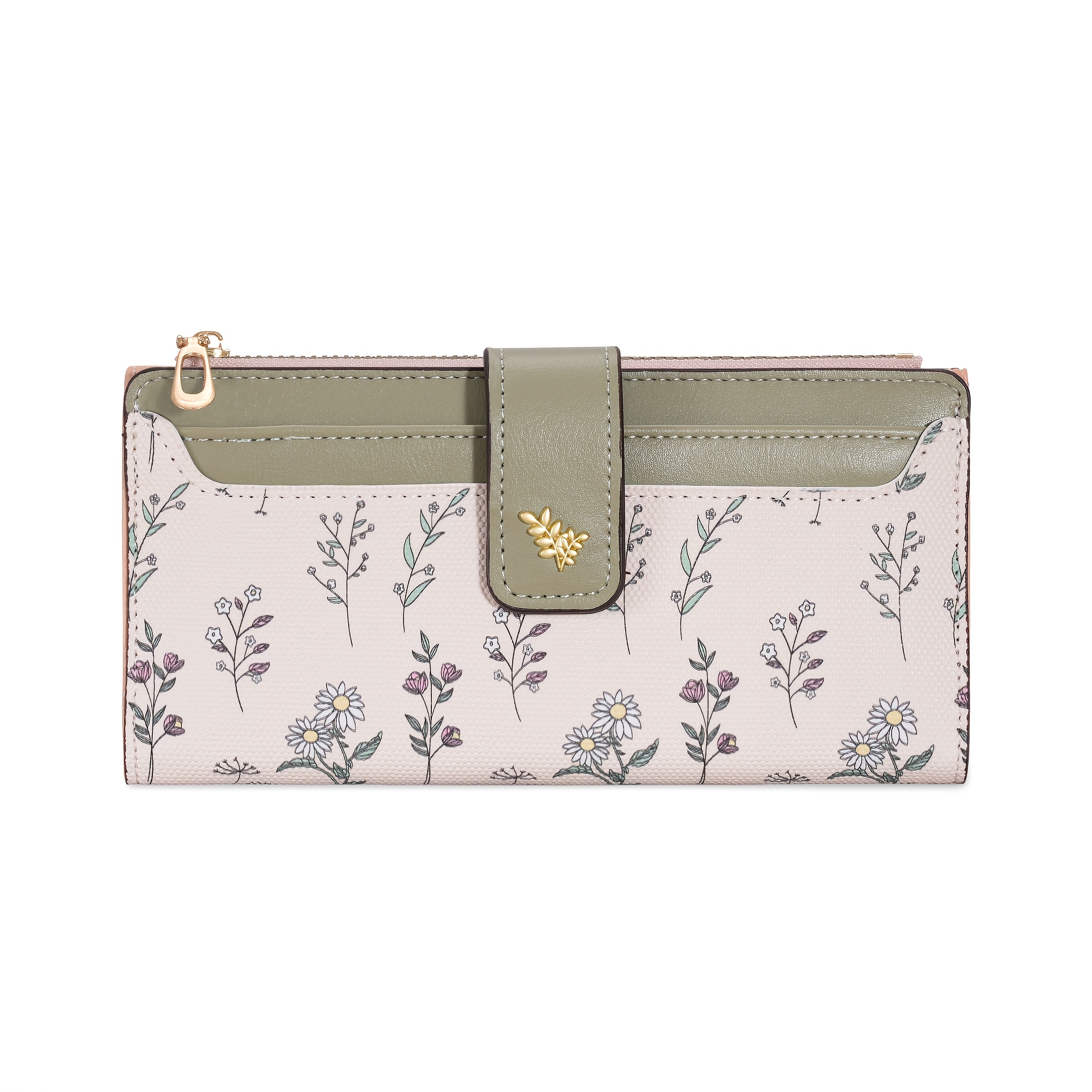 TEMU Women's Purse 2026 New Style Fashion Multi-card Slot Coin Purse Vintage Flower Print Card Holder