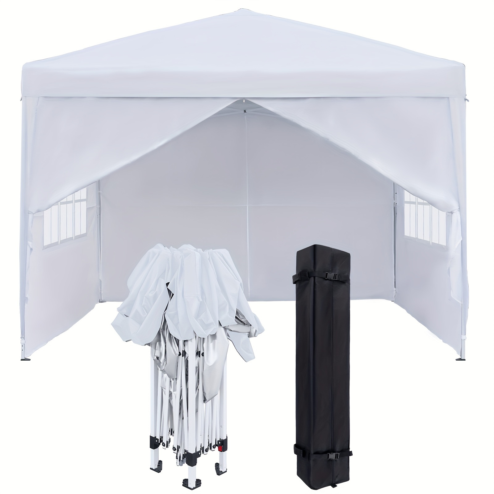 TEMU da Esterno Pieghevole Portatile 3x3m con Protezione UV - Istantaneo per Giardino, Piscina, ed - con Borsa Trasporto e Quattro Pareti Laterali