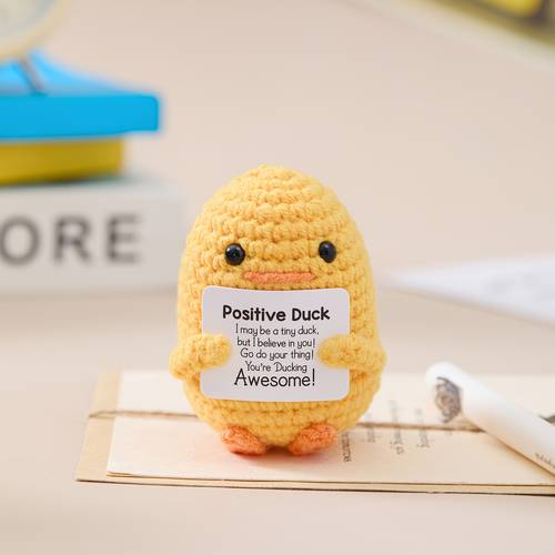 1pc mini funny positive cute duck emotional support crochet gift birthday valentine for women men cute duck home decor positive duck positive crochet animals