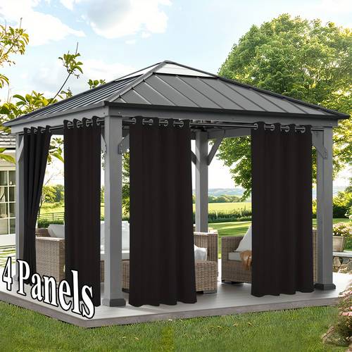 4pcs waterproof outdoor curtains privacy protection outdoor courtyard curtains suitable for backyards durable windproof