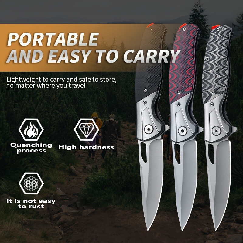 9.7-inch lightweight folding   knife - stainless steel,  , flat edge for hunting, camping &   - perfect gift for men, camping knife,  ,  , durable construction Product details 4