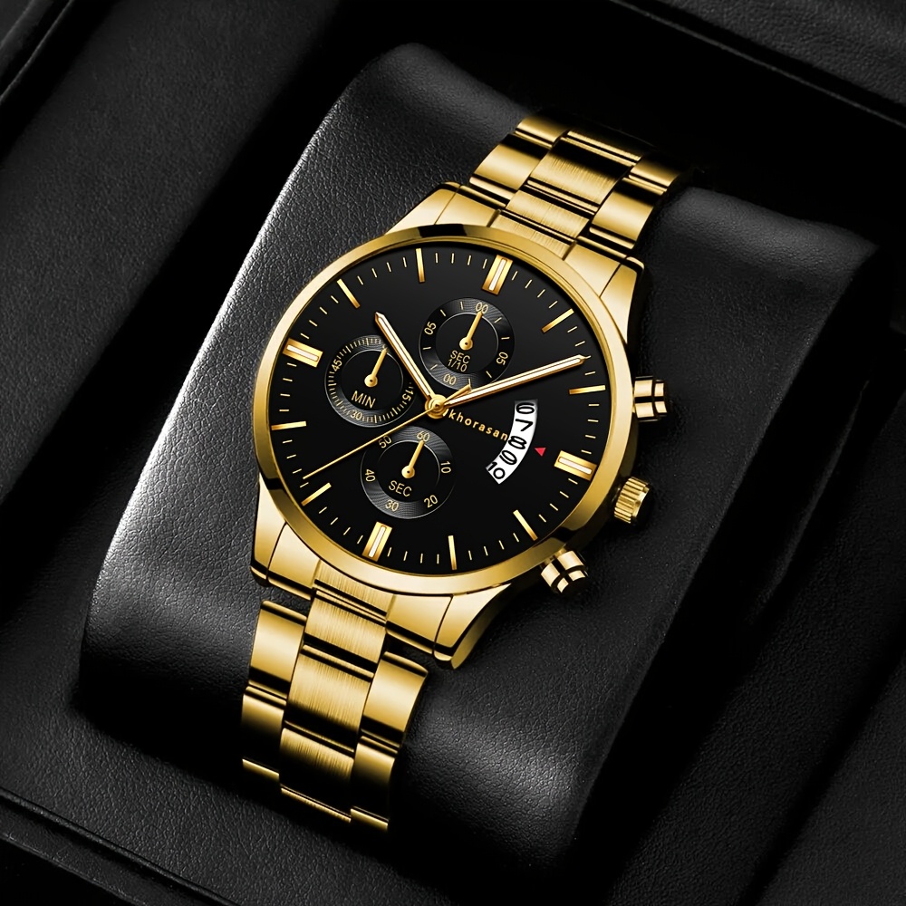 Men's 3 Stylish Watch Set with Matching Accessories, Gift Ready