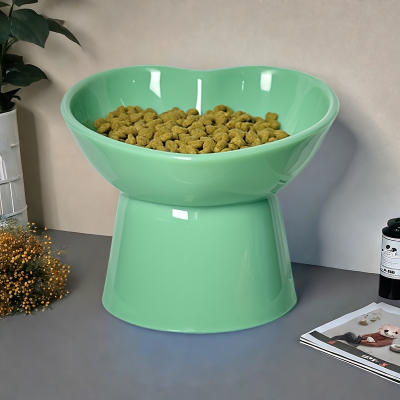 heart shaped elevated pet bowls for cats small dogs raised neck anti tip design spill proof feeding solution with plastic base   style pet dining accessories pet bowls for   pet feeding elegant   durable pet bowls Product details 3