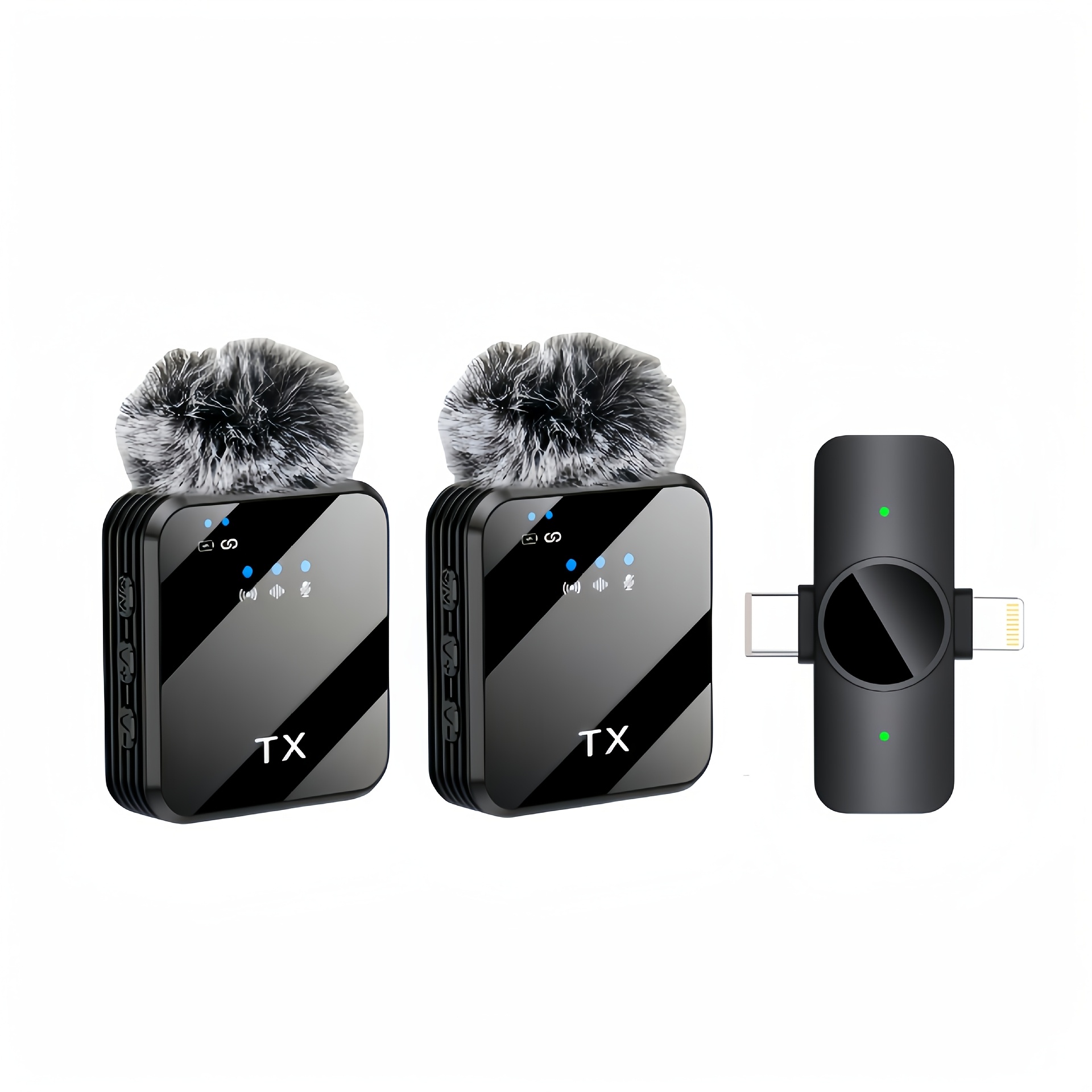 Professional Lavalier Microphone with Intelligent Noise Cancellation, 360° Omnidirectional Condenser, 2-in-1 Lapel Mic with Wind Muff for Content Creation, Live Streaming, Interview, Recording, Vlogging - USB-C/IOS, 2.4G/5G Connection — Zaynora Luxury Marketplace