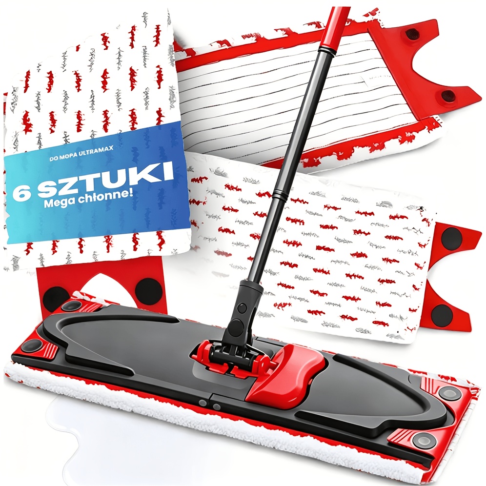 Image of 6pcs Flat Mop Replacement Heads - Microfiber Mop Head, Effective Floor Cleaning, Durable Mop Covers For Flat Mops