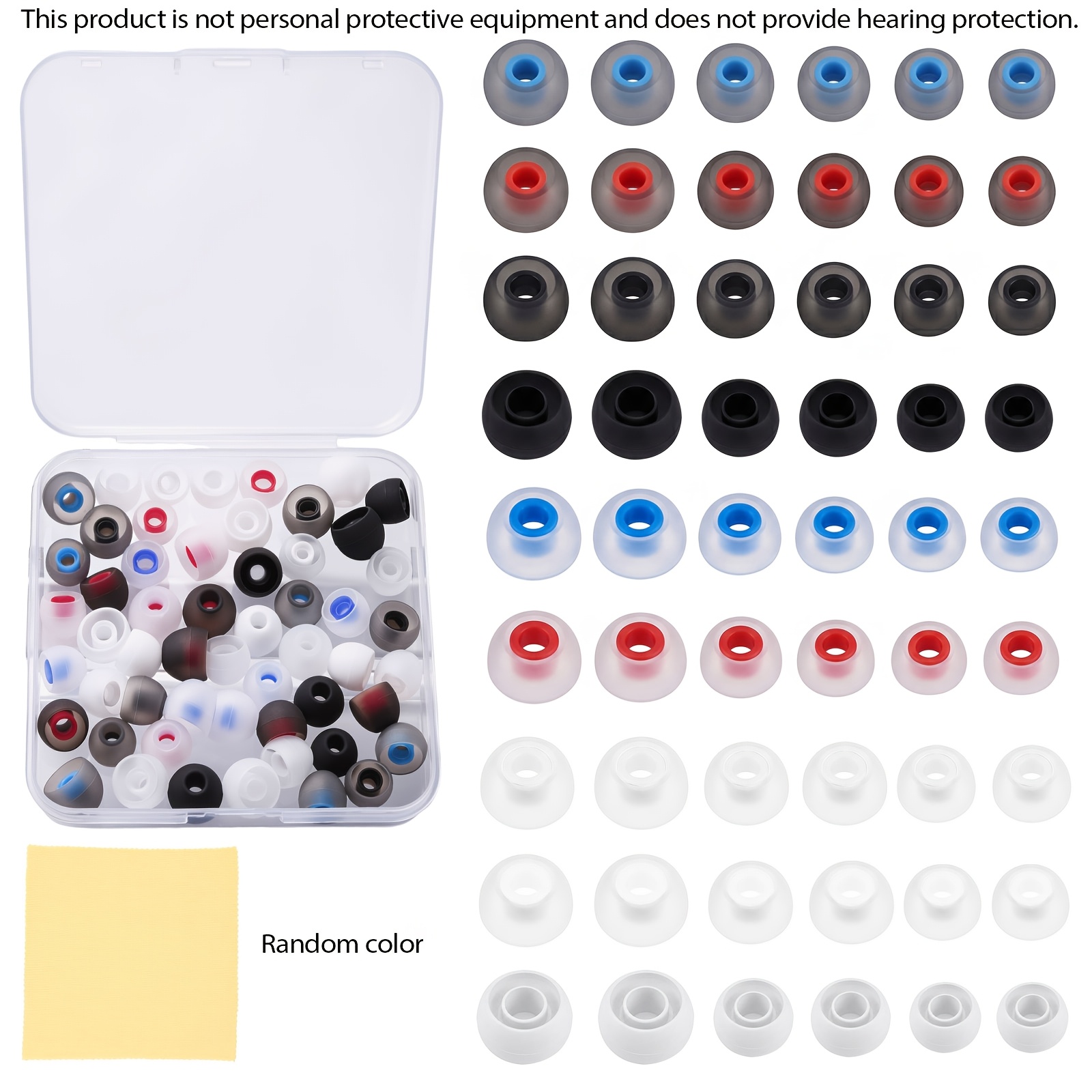TEMU 54pcs, Silicone Earbud Replacement Tips, Small/medium/large Earbud Covers, Earbud Tips, Compatible With Most Headphones (inner Diameter 3.8mm -