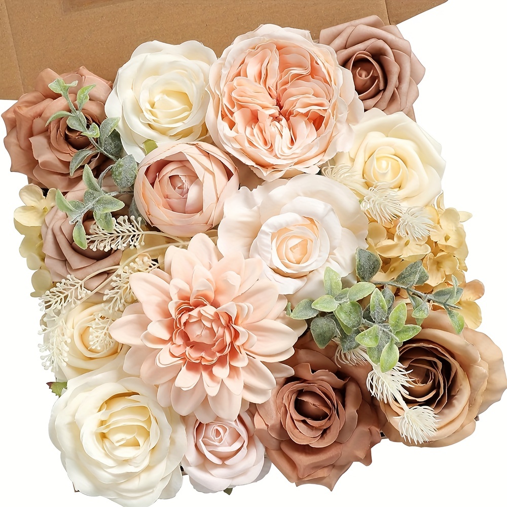 Image of Luxurious & White Decor Foam Flower Bouquet With Roses - Ideal For Weddings, Home Decor & - Artificial Floral Arrangement With Stems For Table Centerpieces, Christmas, Valentine's
