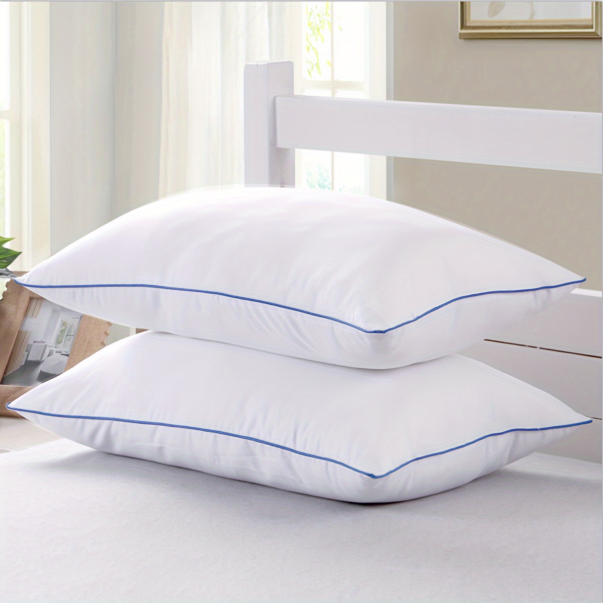 

Bed Pillows For Sleeping-set Of 2, Cooling Hotel Quality With Down Alternative Fill For Back, Stomach Or Side Sleepers