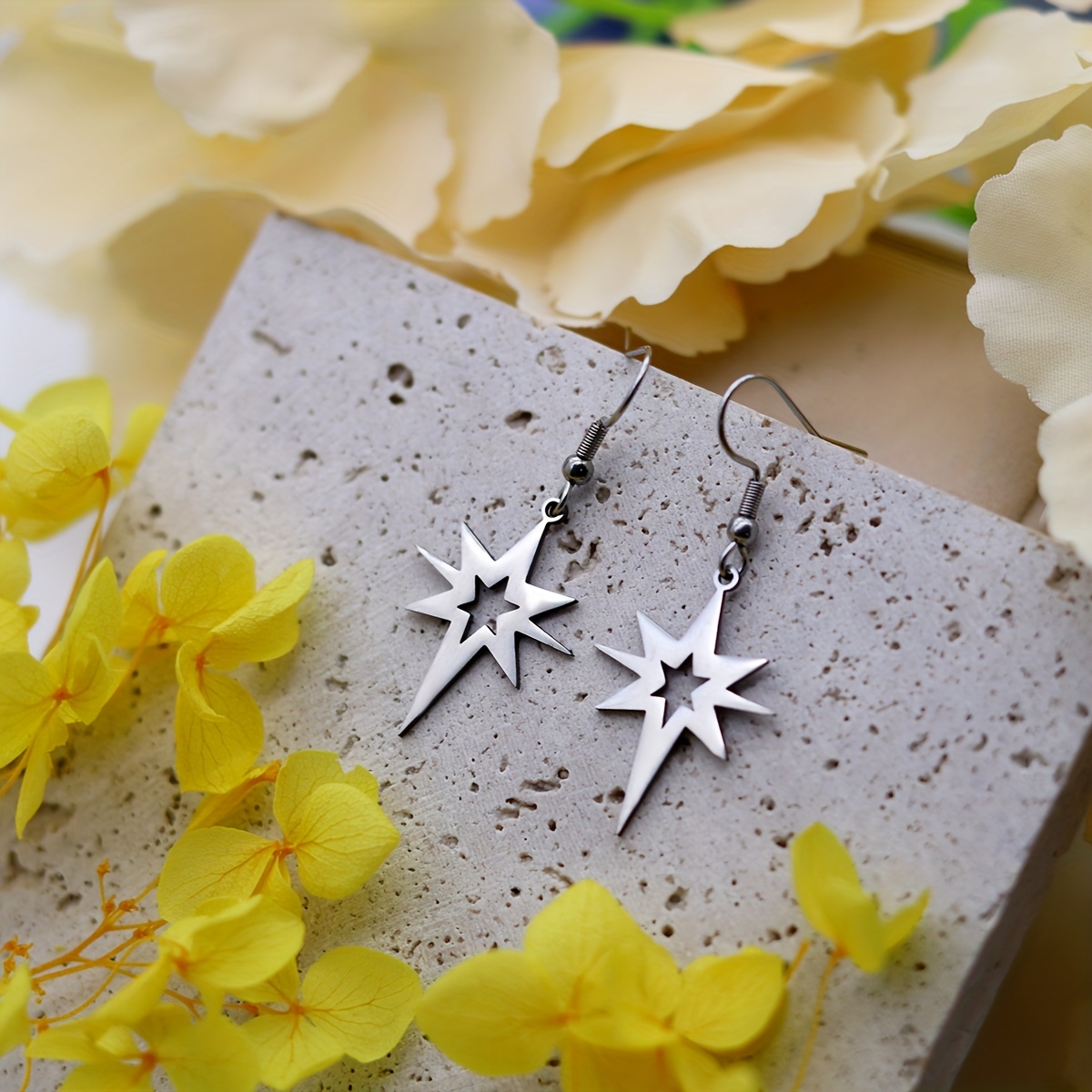 Celestial Star Ear Drop Statement Earrings, Gift for Her