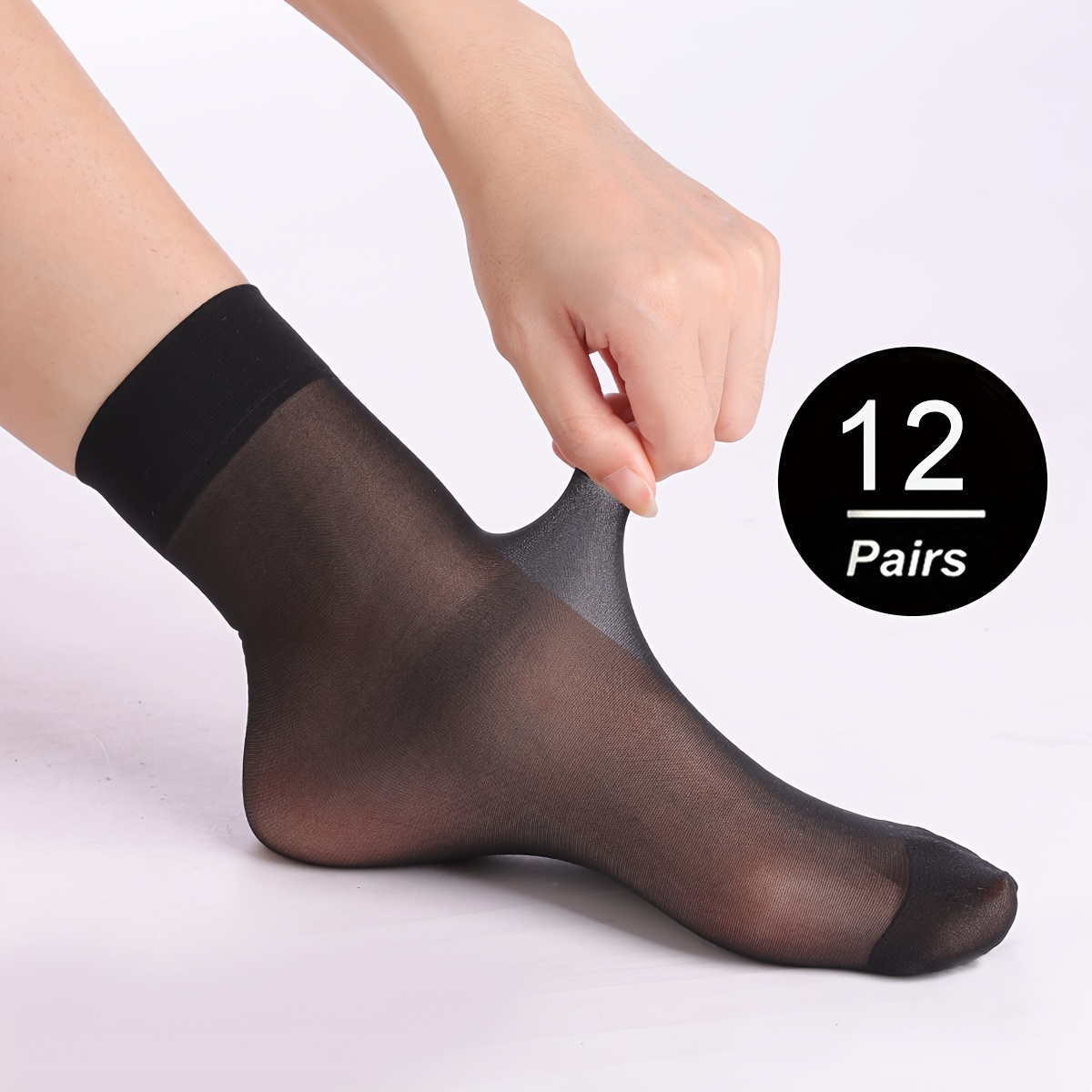 

12 Pairs Of Women's Ultra-thin Breathable Comfortable Fashion Double Socks