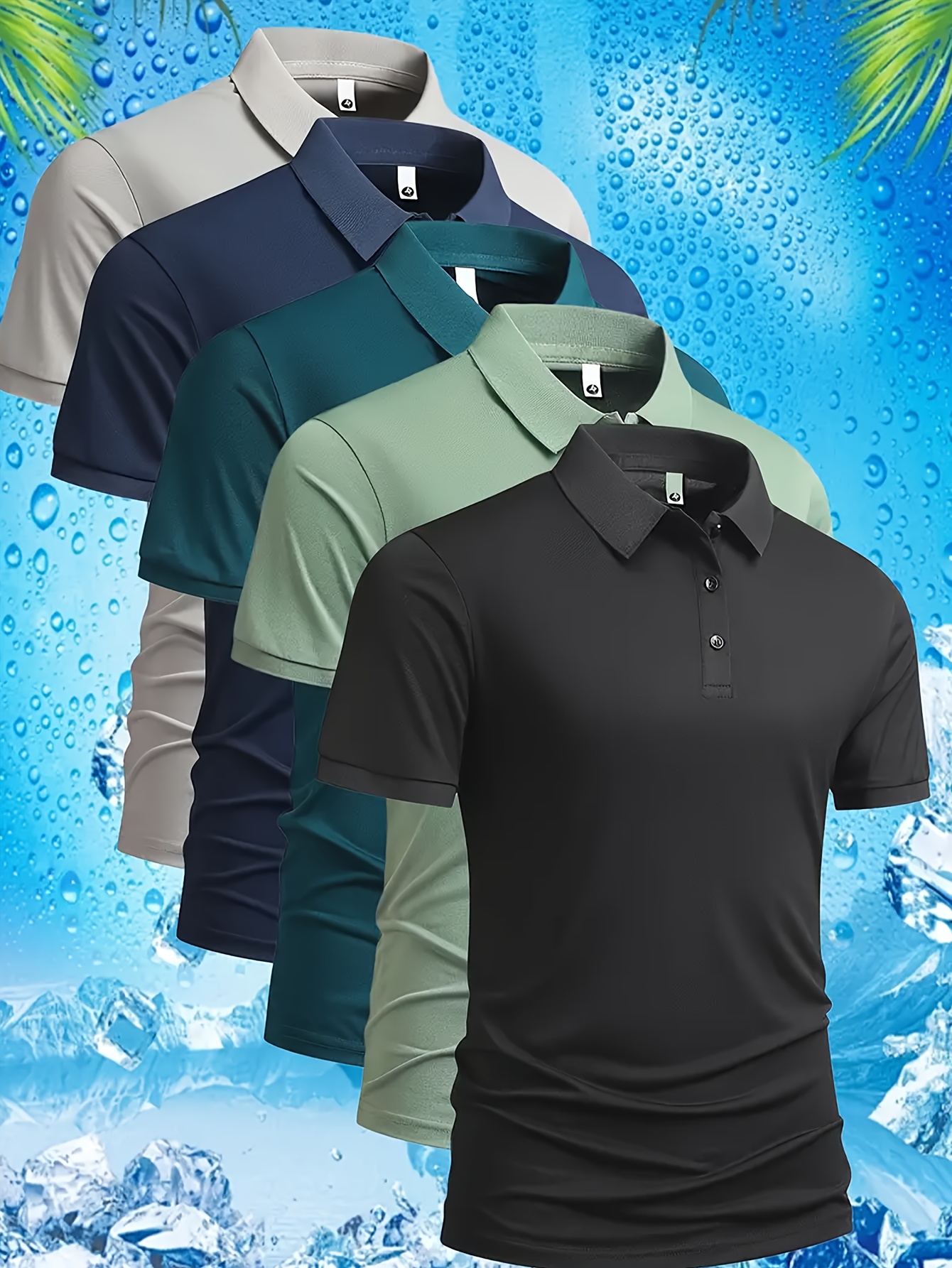 Mens Polo Work Golf Shirts Men's Stylish Gray Golf Shirt Short