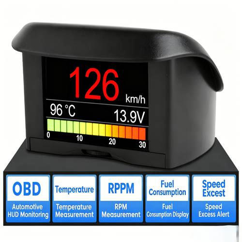 car digital gauge trip computer plug and play vehicle display with speed water temp instant fuel consumption battery voltage over speed alarm fault code reader ideal for cars without tachometer temp gauge for vehicle 1996