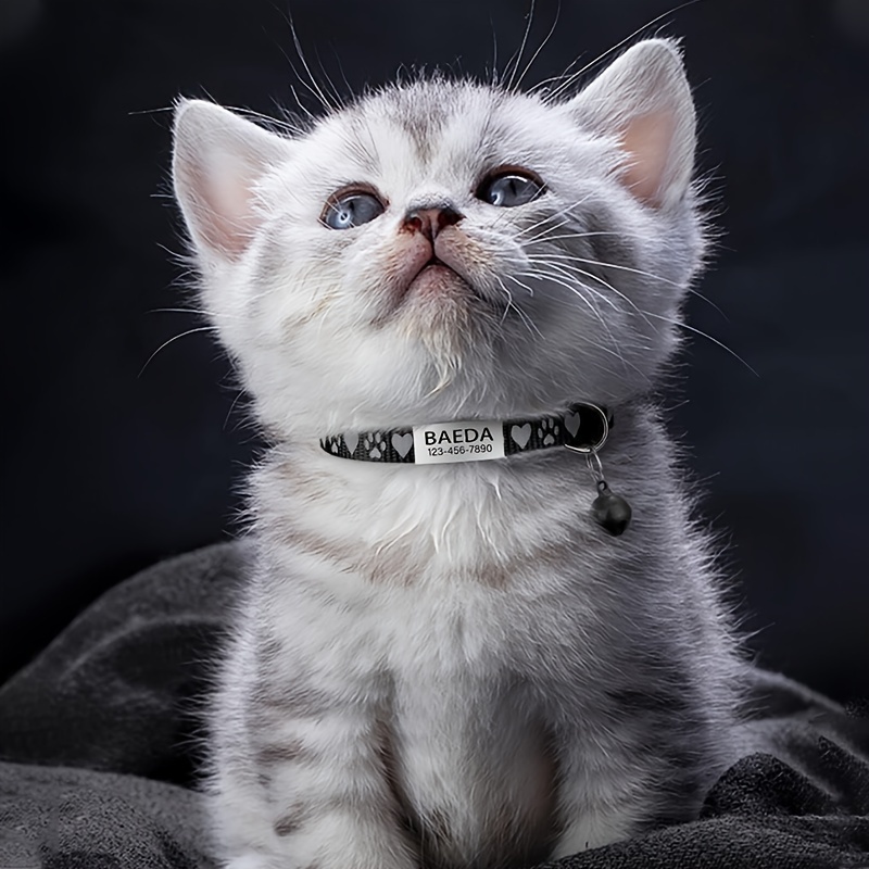 Custom Heart Palm Print Reflective Pet Collar with Safety Buckle