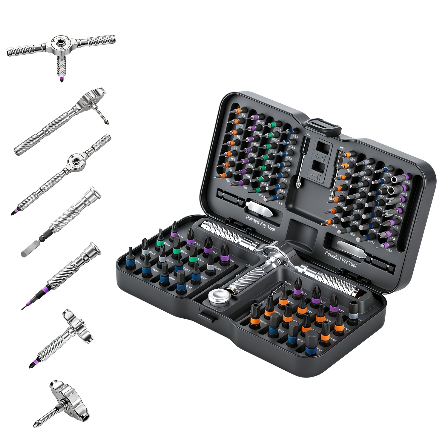 E-shop VMAN 100 in 1 VMAN Ratschenschraubendreher-Set | S2 Stahlbits, flexible Schaftkombination, ideal für Möbelmontage, Präzisionsreparatur von