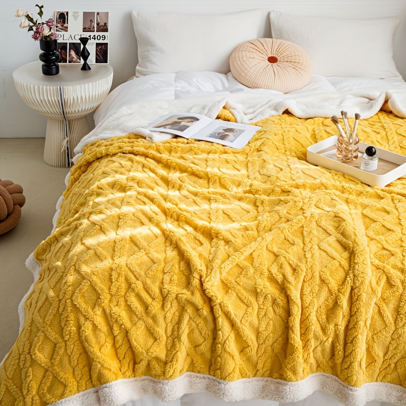 chic stripe luxurious double layer thick fleece Temu United Kingdom