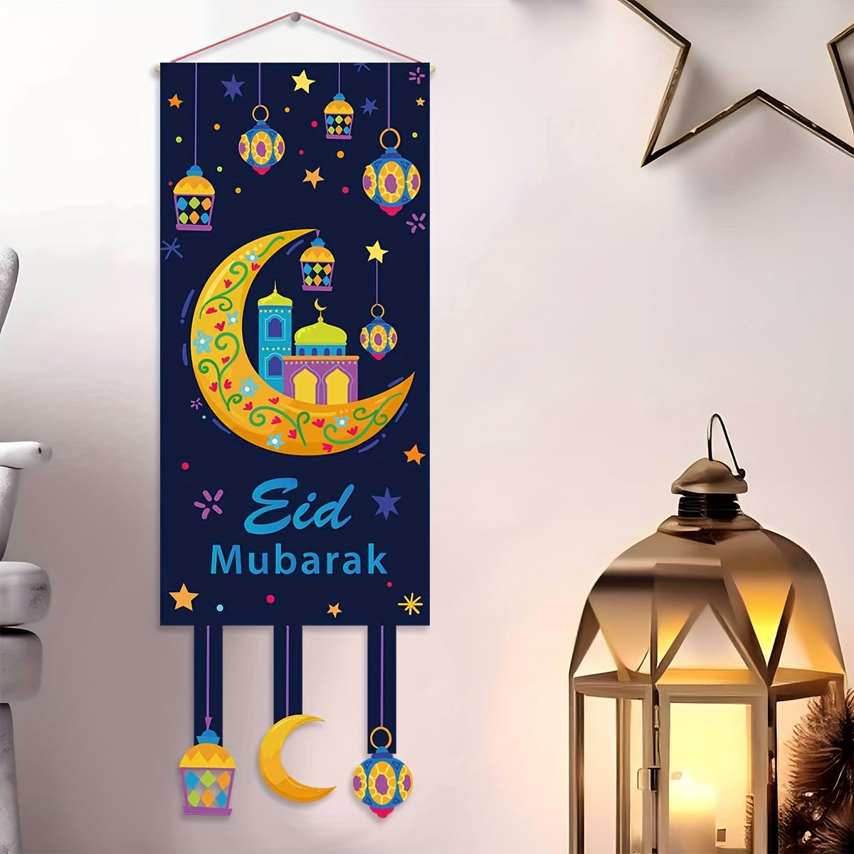 Set, Pullover Di Carta A Cipolla Dorata Eid Mubarak Eid Party Musulmano  Pullover Flag, Ramadan Kareem, Pentagram Moon Decoration Banner Islamico  String Flag - Casa E Cucina - Temu Italy