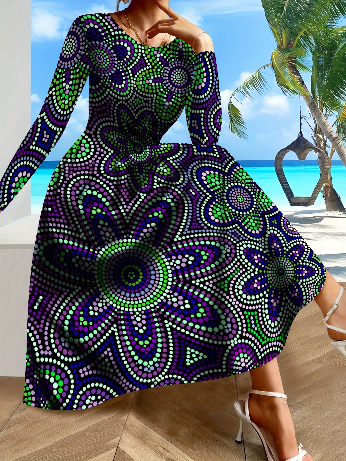 new polka dot print womens dress printed dress sunday dress - Temu Mauritius