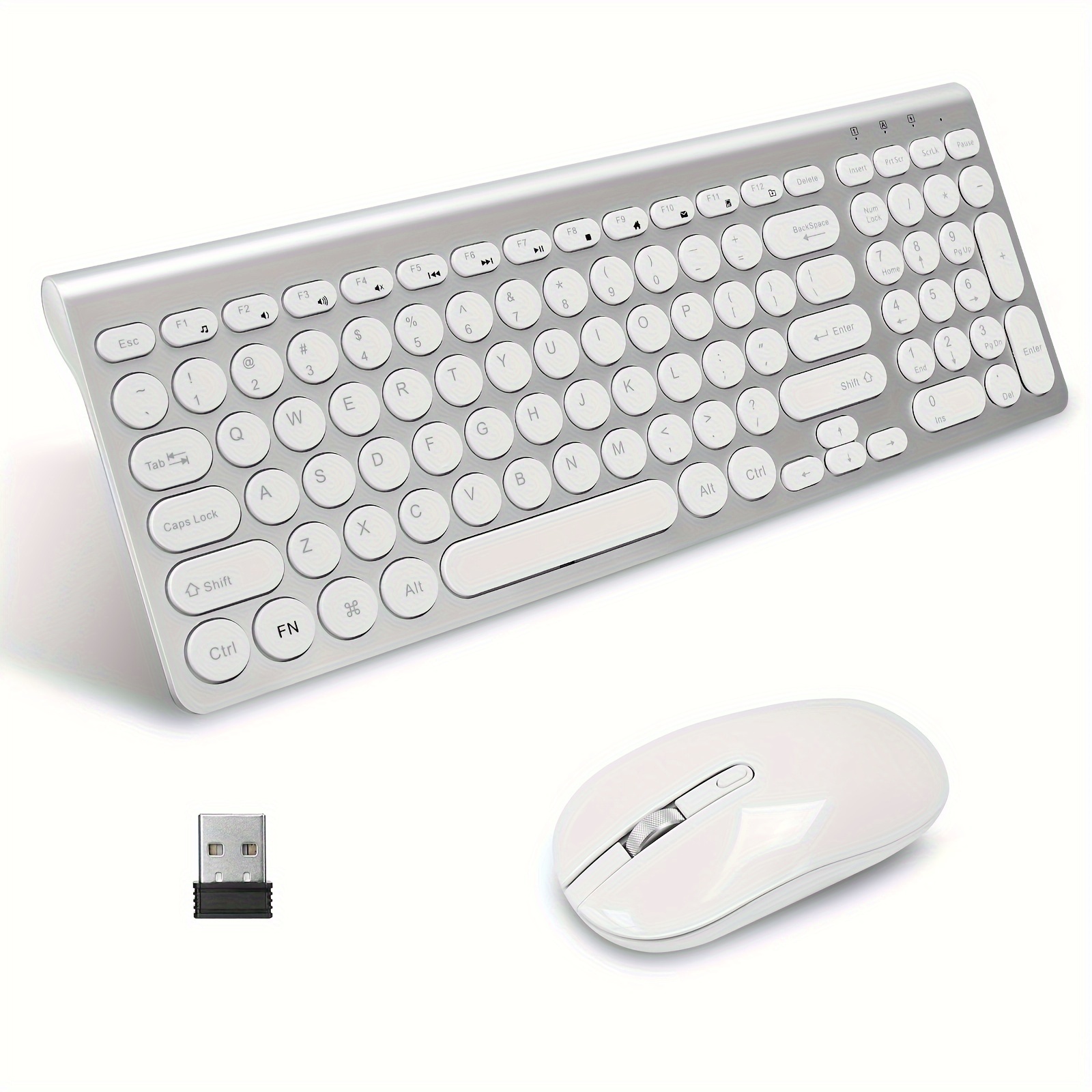 

Leadsail Combo, Wireless Usb Mouse And Computer Keyboard Set, Compact And Silent, Suitable For Windows Laptops, Desktops, Pc -silvery