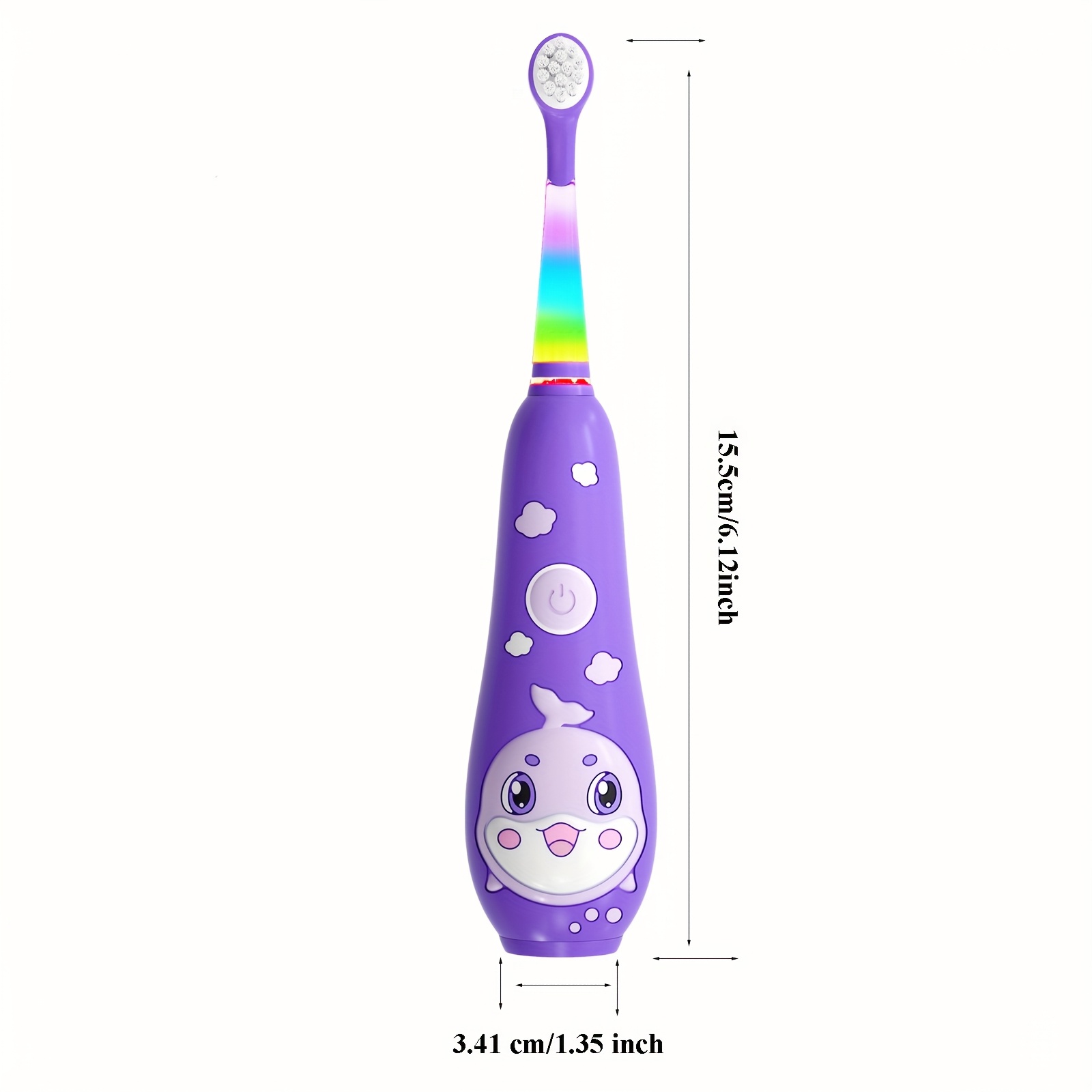 Electric Toothbrush | Cartoon Shape, LED Light, Soft Bristles, Magnetic Charging, 8 Brush Heads, USB Powered, Mixed Color, for Aged 0-6 Years
