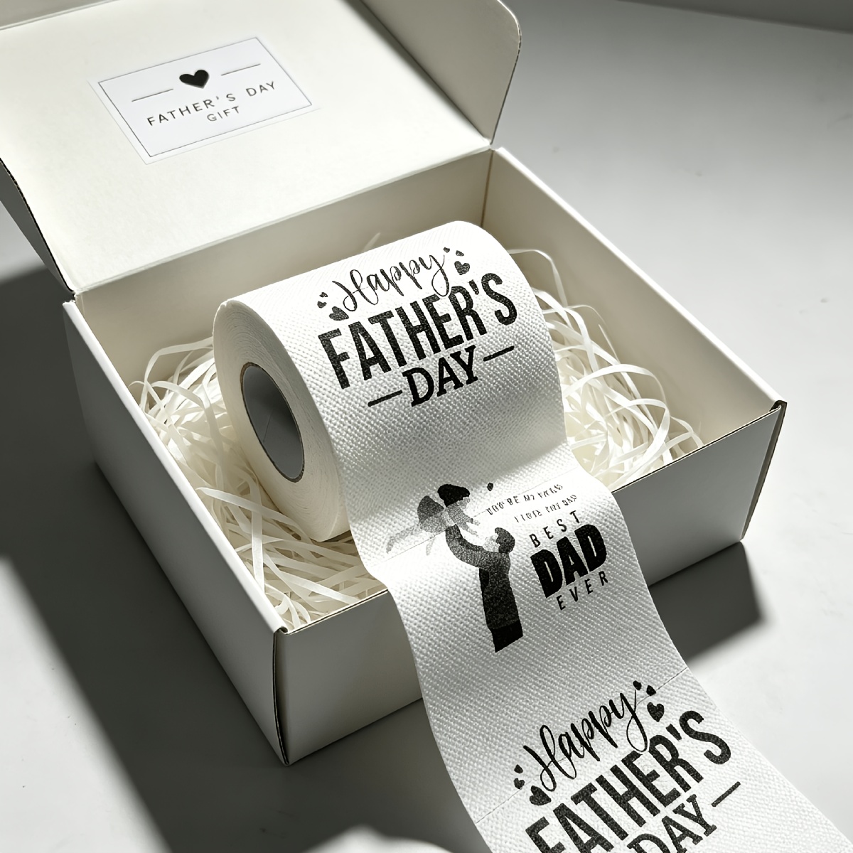 TEMU 1roll Fun Dad Lifting High Father's Day Theme Toilet Paper Home Virgin Wood Tissue Party Gift