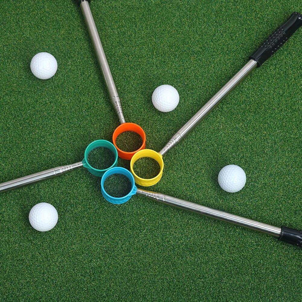 Golf Ball Picker Retractable Golf Club Stainless Steel Ball Picker  7-Section Ball Picker Portable Ball Picking Tool Golf Course Supplies