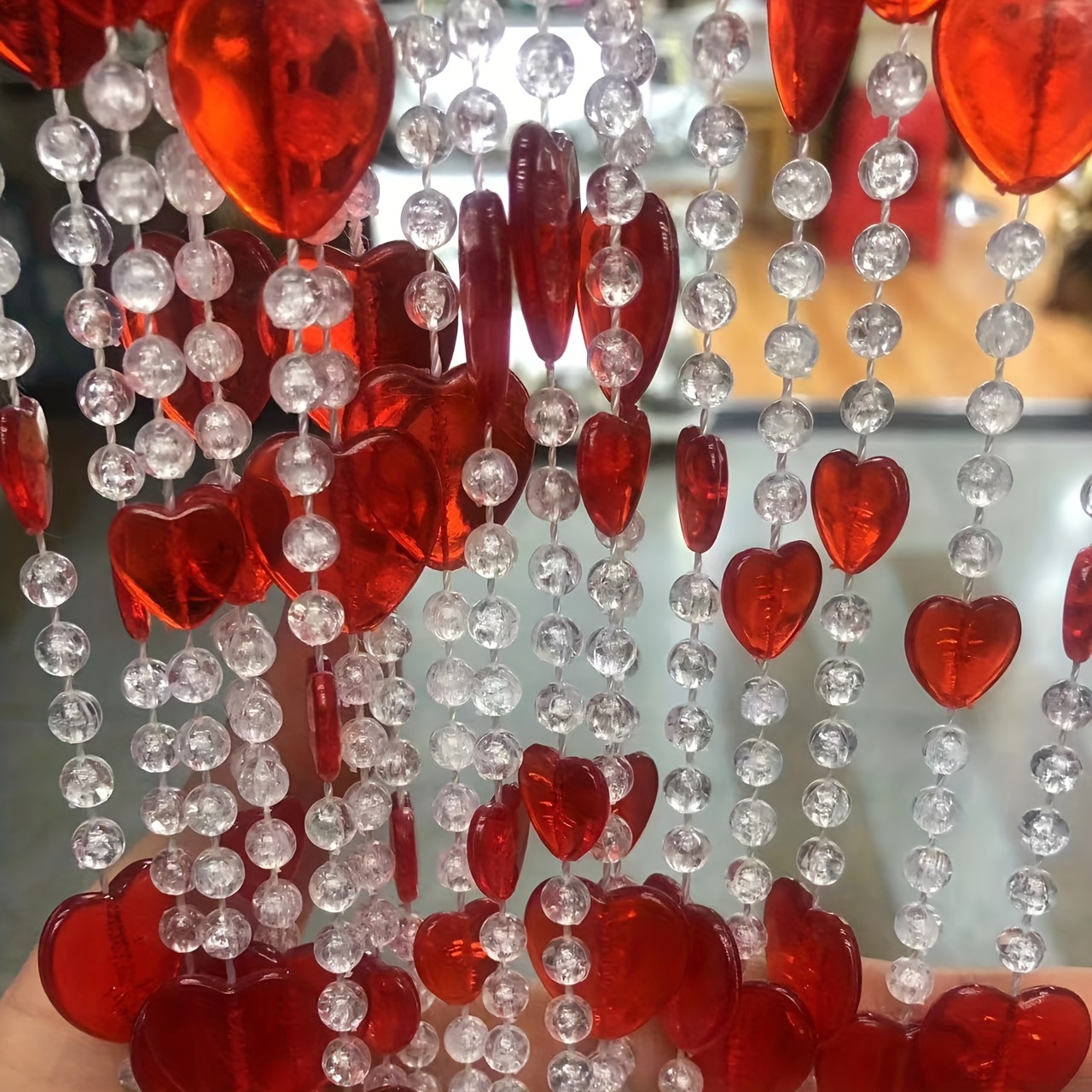 Decorative Curtain Heart Beaded Door Curtain Amazon Wooden Door