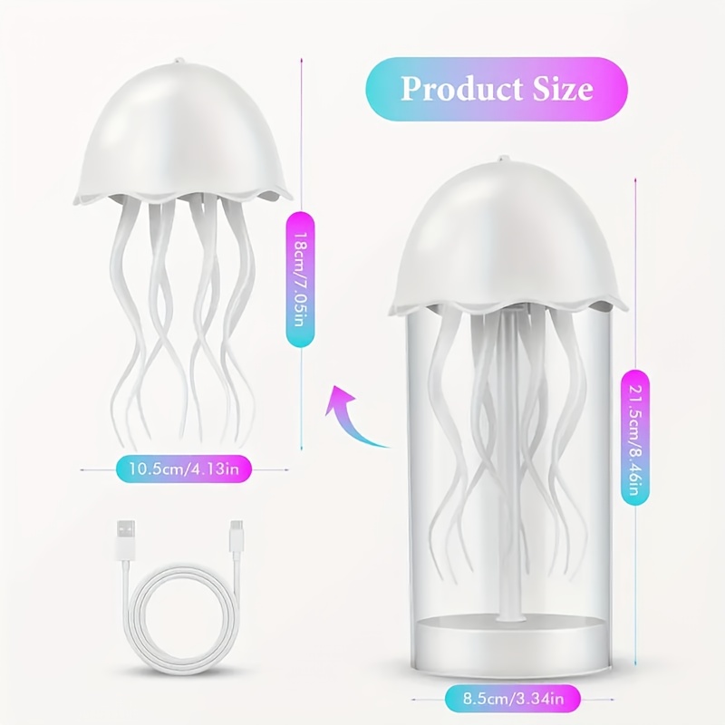 voice-controlled jellyfish lamp with dancing legs - touch sensor, multiple color  , ideal for bedside or table decor, desk decor light | animated jellyfish replica | usb powered lamp, perfect gift, festival decorations, home lighting, modern decor, plastic construction,  ,  , gift ideas Product details 7