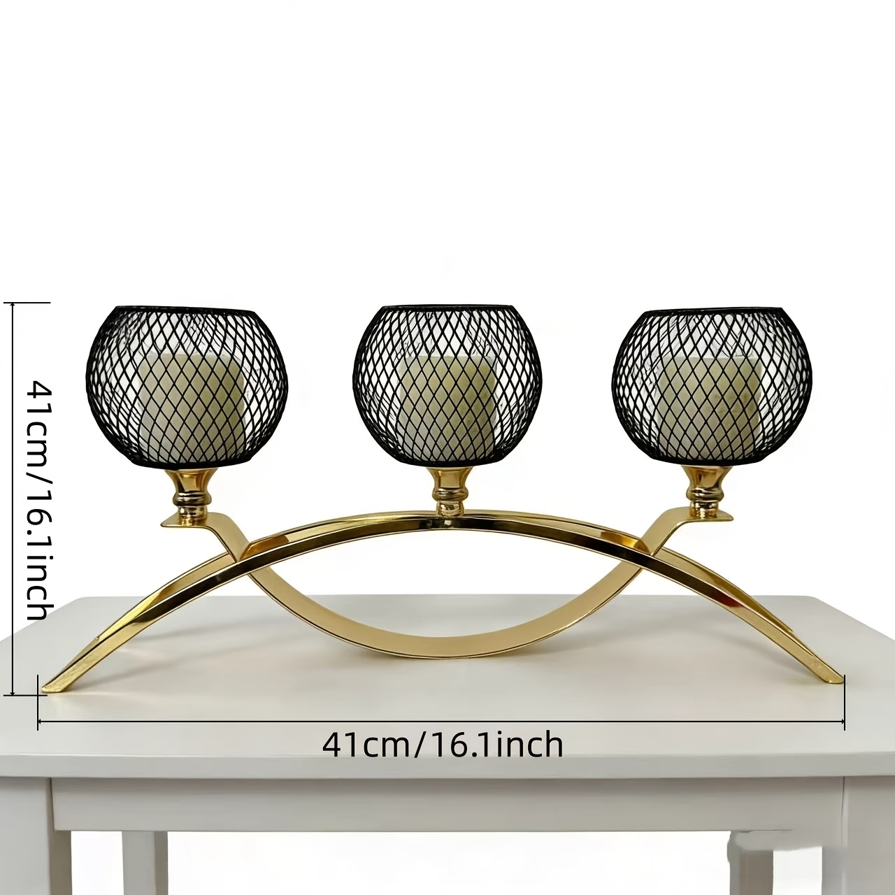 3-Arm Metal Candle Holder Suitable for Center Table Decor, Home Decor, Weddings, Banquets, Parties, Anniversaries, Christmas Decorations