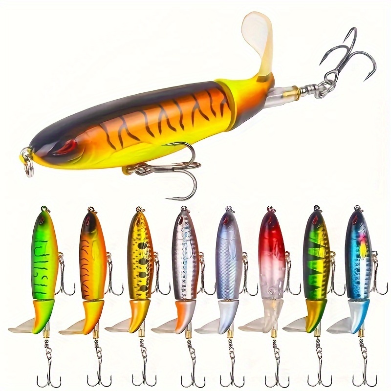 

8-piece Fishing Lures - Bionic Hard Bait With Rotating Tail, Durable Abs Material