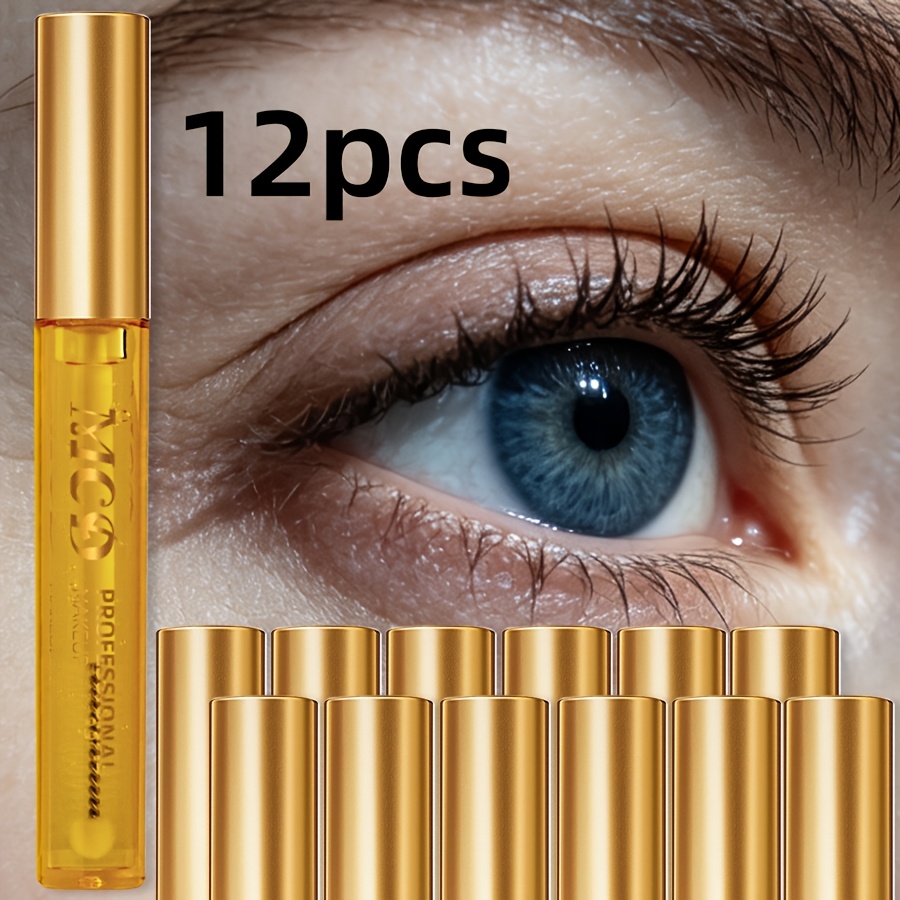 Image of 12pcs Nourishing Eyelash And Eyebrow Enhancer Serum - For , Fuller, Volumizing Eyebrow Enhancer Serum - And Curling Eyelashes, Eye Cosmetics Gel Mascara Cream