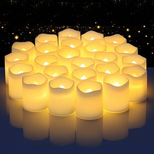 12pcs 24pcs set flameless led battery powered tea light candles suitable for home decor bedroom wedding party and holiday table settings romantic set the perfect christmas scene with our flickering led pillar candles