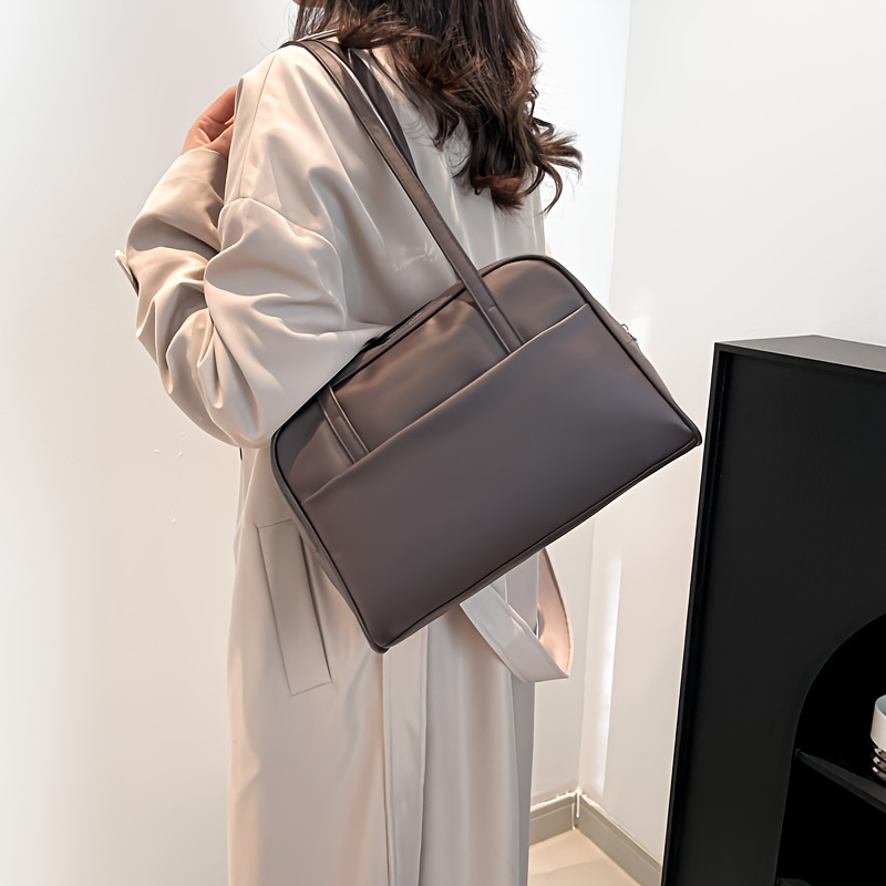 TEMU Bolso cruzado para mujer, bolso de de gran capacidad de color liso, bolso para debajo del brazo, bolso tote minimalista, bolsa de compras para