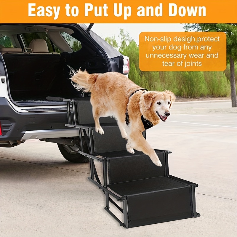 foldable dog ramp car stairs dog car ramp aluminum frame 4 Temu Canada