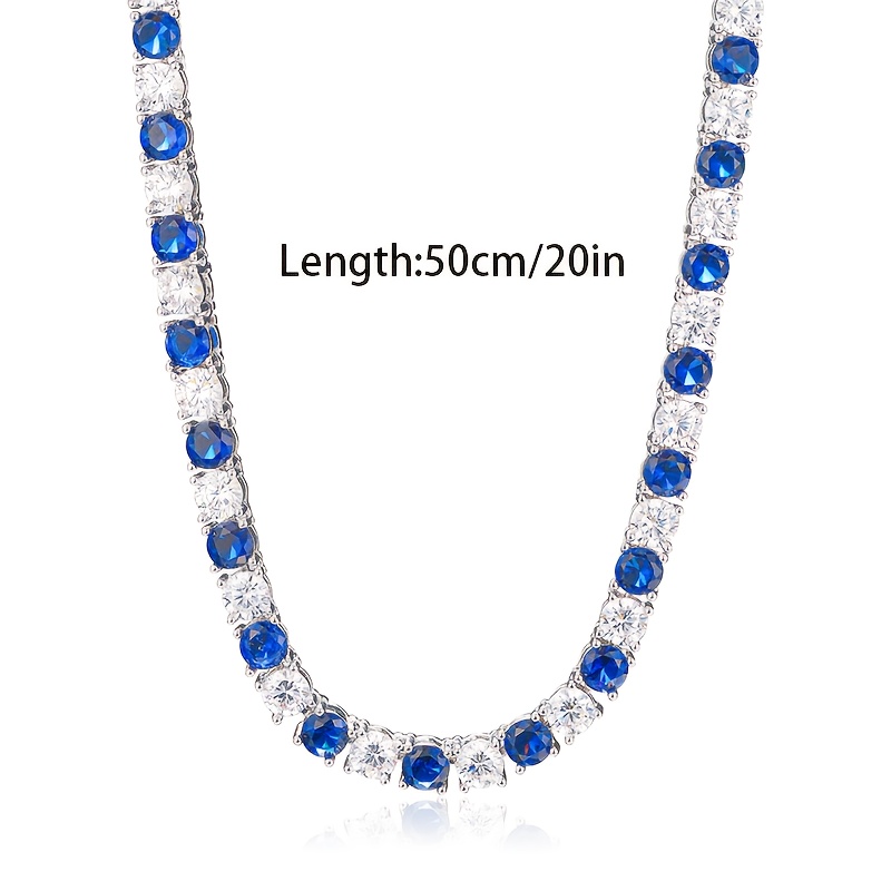 Image of 925 Sterling Silver Cubic 5a Zirconia Tennis Necklace For Women, Boho Style Damen Elegant Cool Luxury Choker, Hypoallergenic Tarnish Resistant Summer Versatile Jewelry Gift For Her With Gift Box