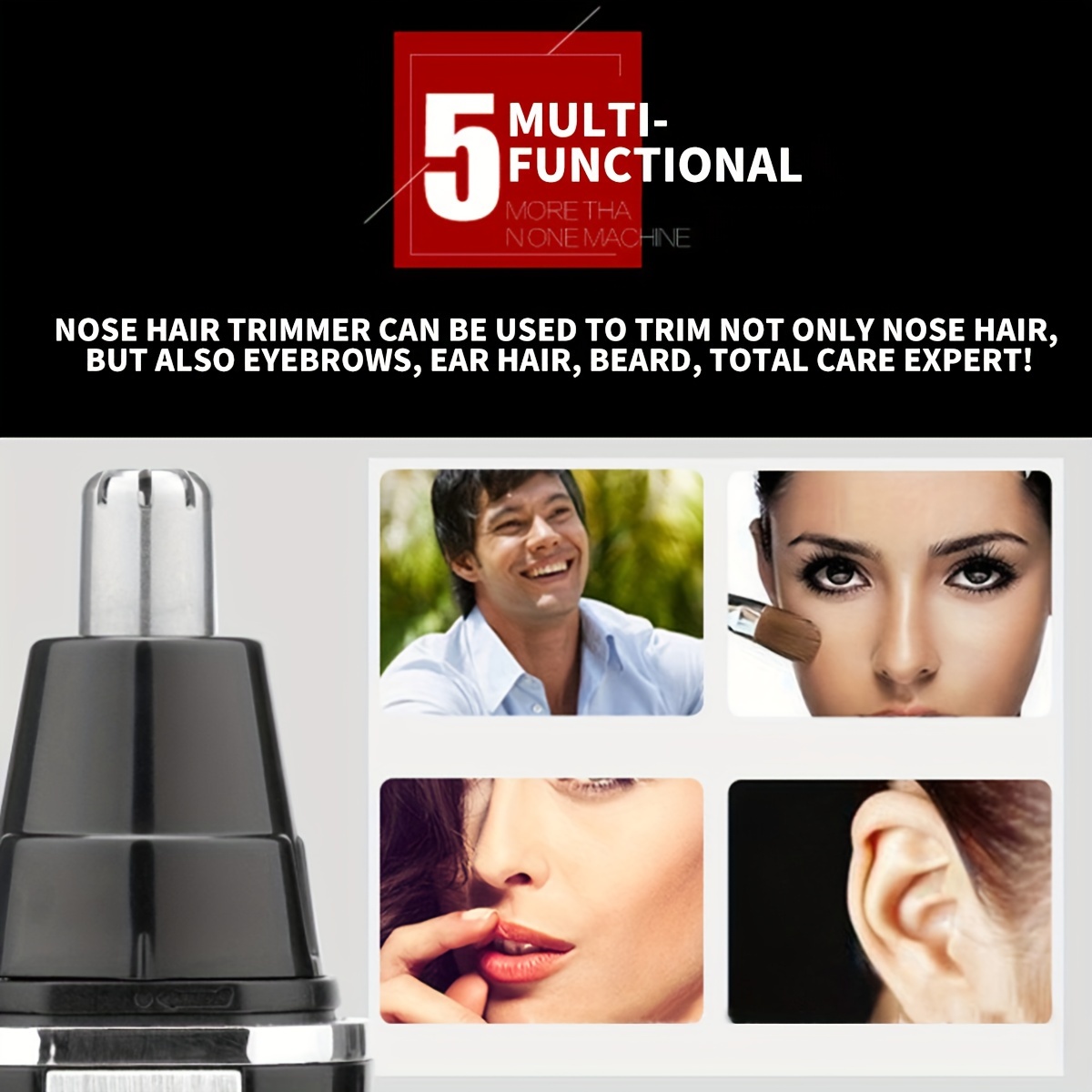 4 in 1 rechargeable mens electric nose beard eyebrow trimmer   womens trimming side burn eyebrow beard barber   holiday gift fathers day gift Product details 4