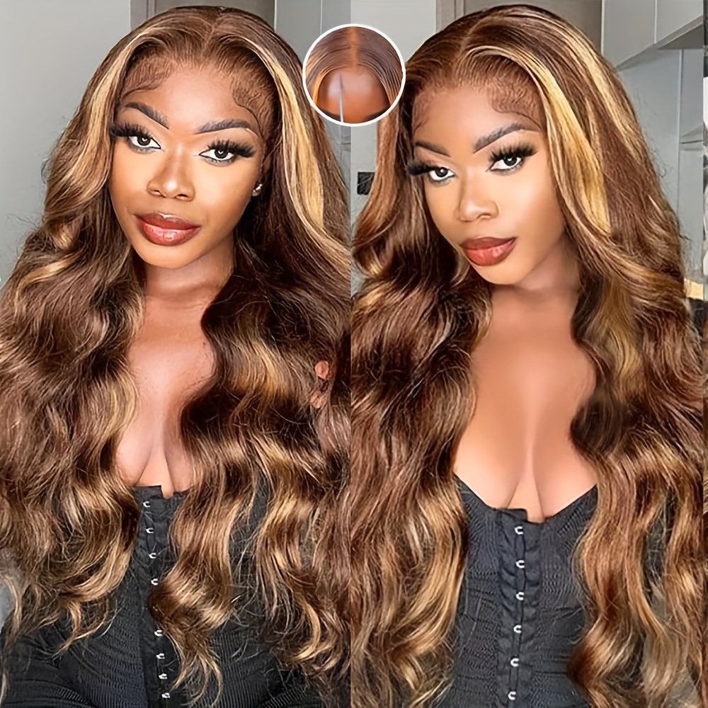 Ombre Blonde Beauty LaceFront Wig Wig 28-30 inche Ombre Colored 4X4 Lace Front Human Hair Wigs 28 30 Inch  main image 3