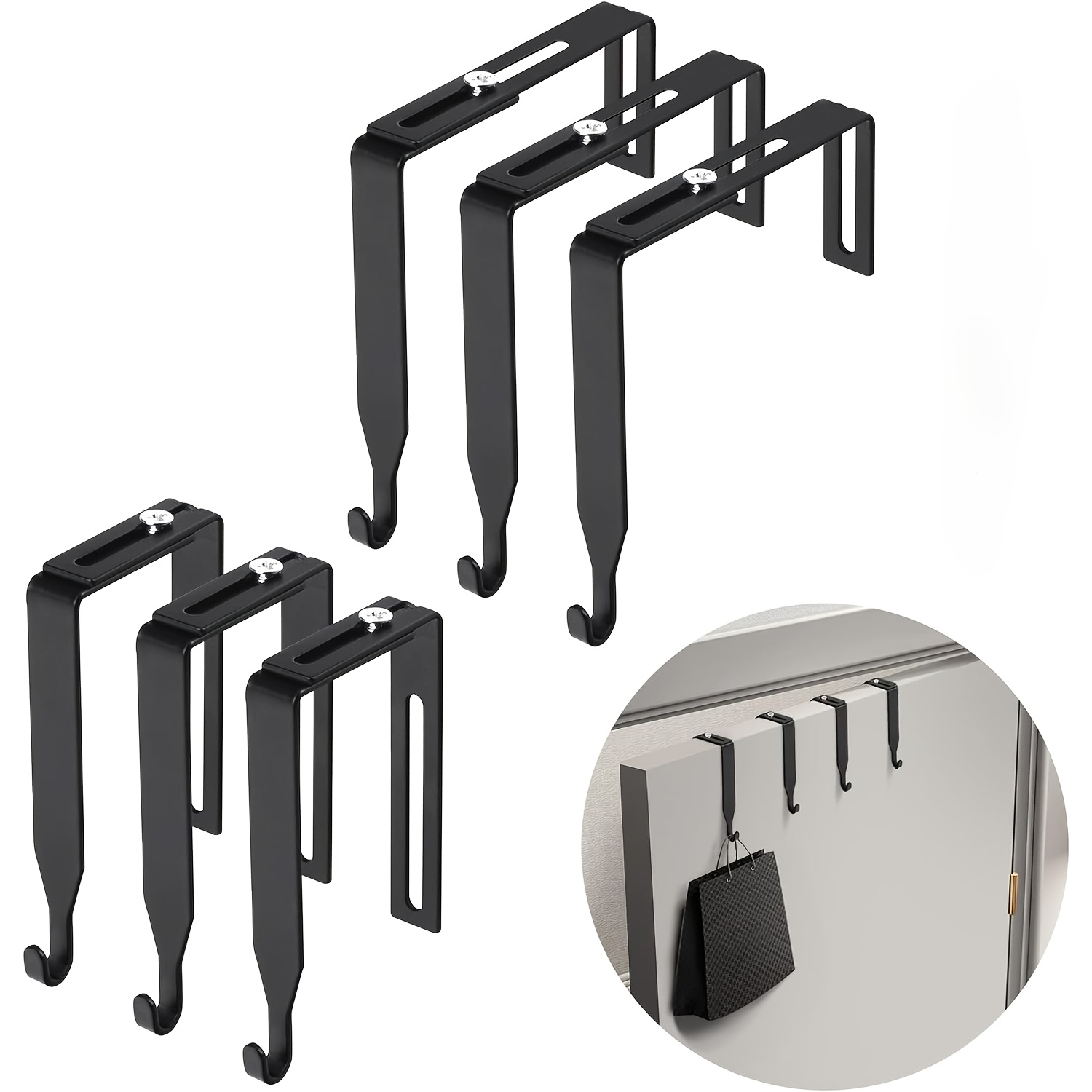 TEMU 6pcs Crochets Muraux Ajustables pour Cubicle, Supports de Cubicle - Support de Cloison Universel en Métal - Accessoires de Cubicle, Crochet de à