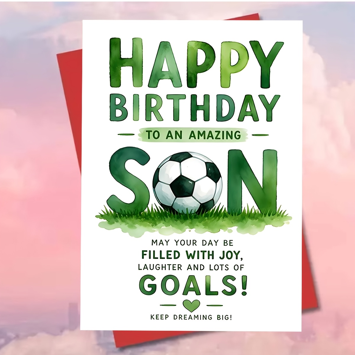TEMU 1pc Birthday Encouragement Card (with Envelope): "happy Birthday—may Day Be Filled With ." A Perfect, Encouraging Birthday Gift For A Son; Its