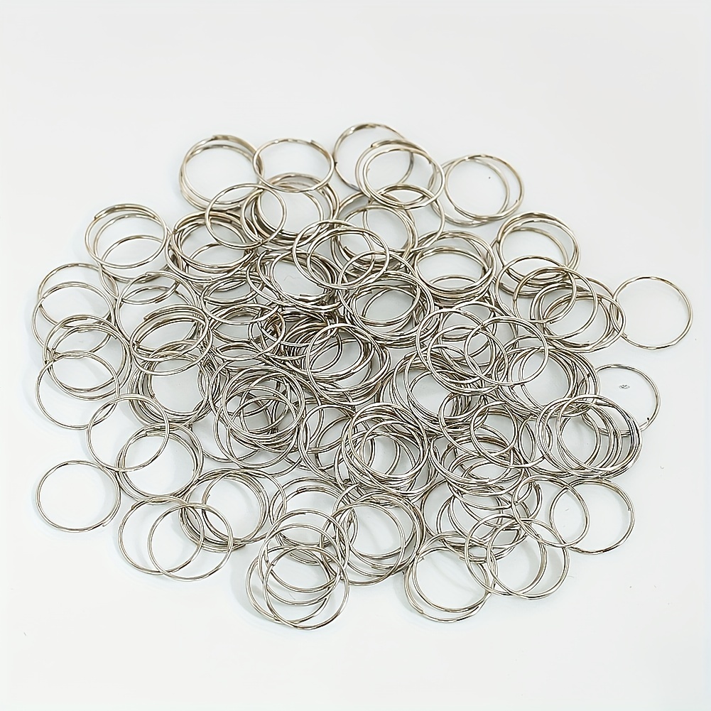 

100pcs 12mm Metal Rings Diy Keychain Rings Open Jump Split Rings Octagon Beads Garlands Lamp Connecter Connectors Chandelier Parts Chain Hanging Crystal Pendant Accessories