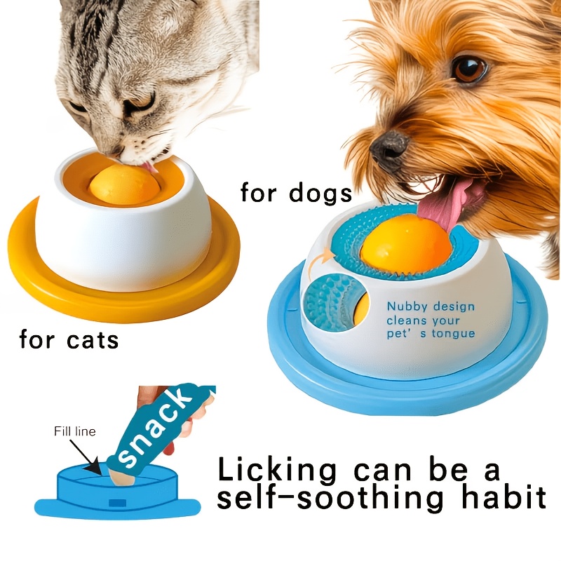Image of 2pcs Set (includes 1 Bowl And 1 Ball), Non-slip, Fun, Energy-consuming, Used As A Liquid Food Toy For Cats And Dogs, And Is An Ideal Interactive Pet Toy For Families
