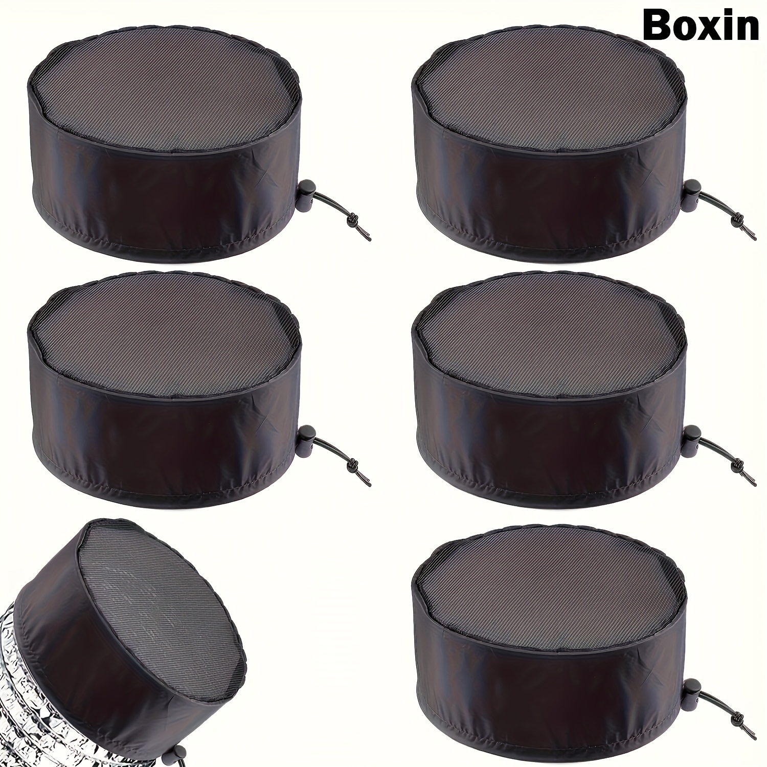 6 Pack 4 Tent Vent Cover, Duct Filter Vent Cover With Elastic Band And Fastening Compatible With Air Ventilation Pipe, Universal Air Ventilation Cover For Plant Grow Tent Ventilation Pipe