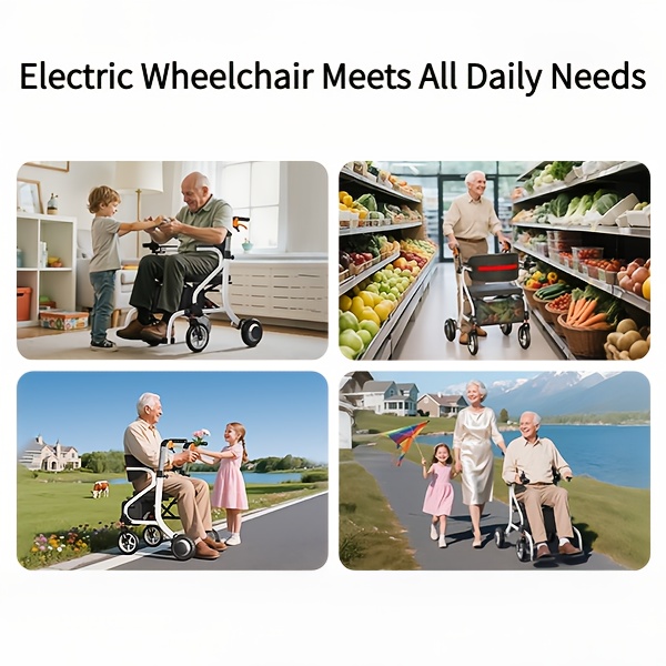 a versatile 2 in 1 electric wheelchair and walker featuring a lightweight aluminum alloy frame that weighs 38   its easy to transport offers an   range of 20 miles and can support up to 300   Product details 4