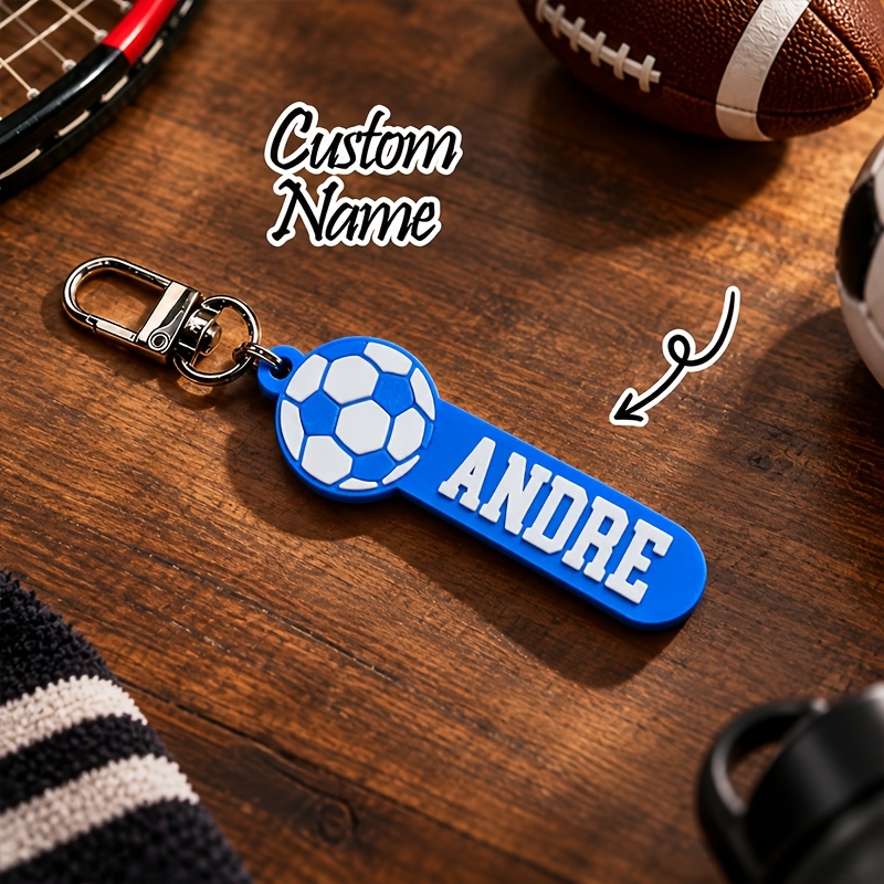 TEMU [Personalizzato] 1 pz Portachiavi da Calcio con Personalizzato, Portachiavi per , Accessori da Calcio con Personalizzata, per Giocatori di