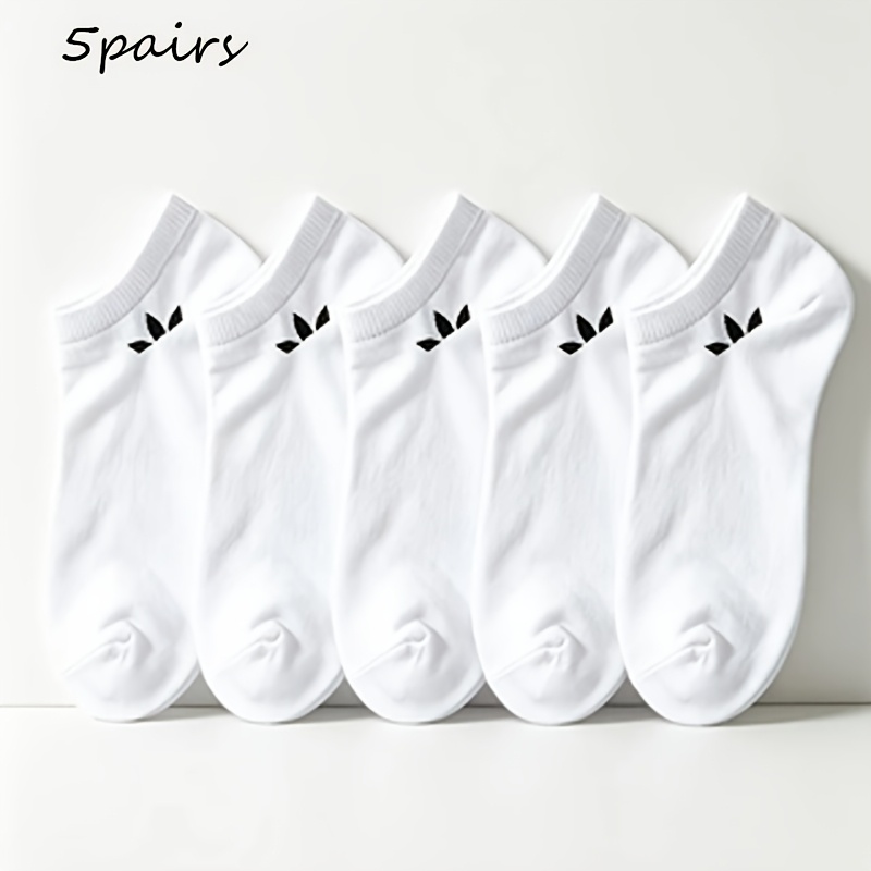 5/10/15-pair Women's Black, Gray, And White Three-point Boat Socks, Simple And Versatile , For Daily Commuting And Casual Wear, Multiple Pairs